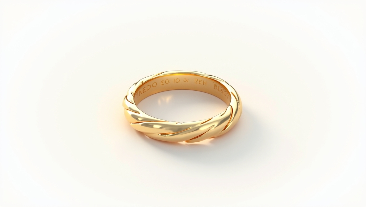 טבעת טוויסט חלקה מזהב 14 קראט עם גימור מבריק