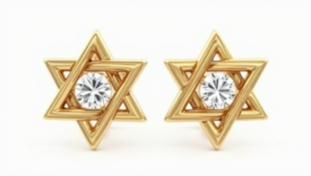 מגן דוד מודרני עם יהלום