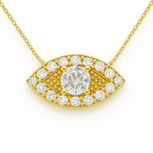 תליון עין יהלומים 14K קראט טבעי / 1 קראט מעבדה