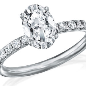 טבעת אירוסין 2 קראט אובלי 14K