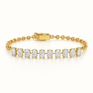 צמיד יהלומי אובל 14K 1.30 קראט