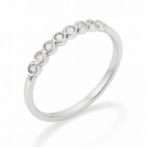 טבעת שורה זהב 14K עם יהלומי מעבדה 0.28 קראט