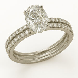 טבעת אירוסין 1 קראט אובלי 14K