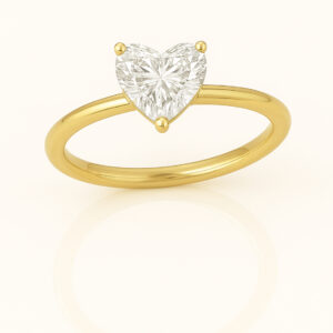 טבעת סוליטר 1 קראט לב 14K