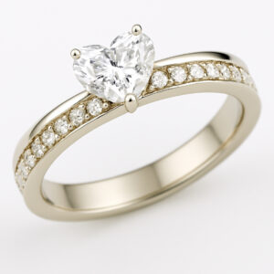 טבעת אירוסין לב 1 קראט 14K