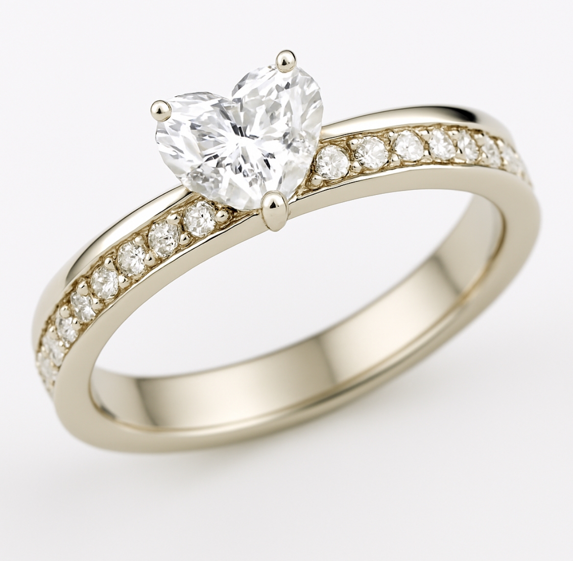 טבעת אירוסין לב 1 קראט 14K