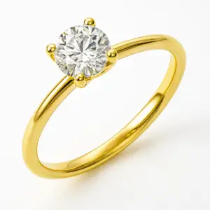 טבעת סוליטר יהלום עגול